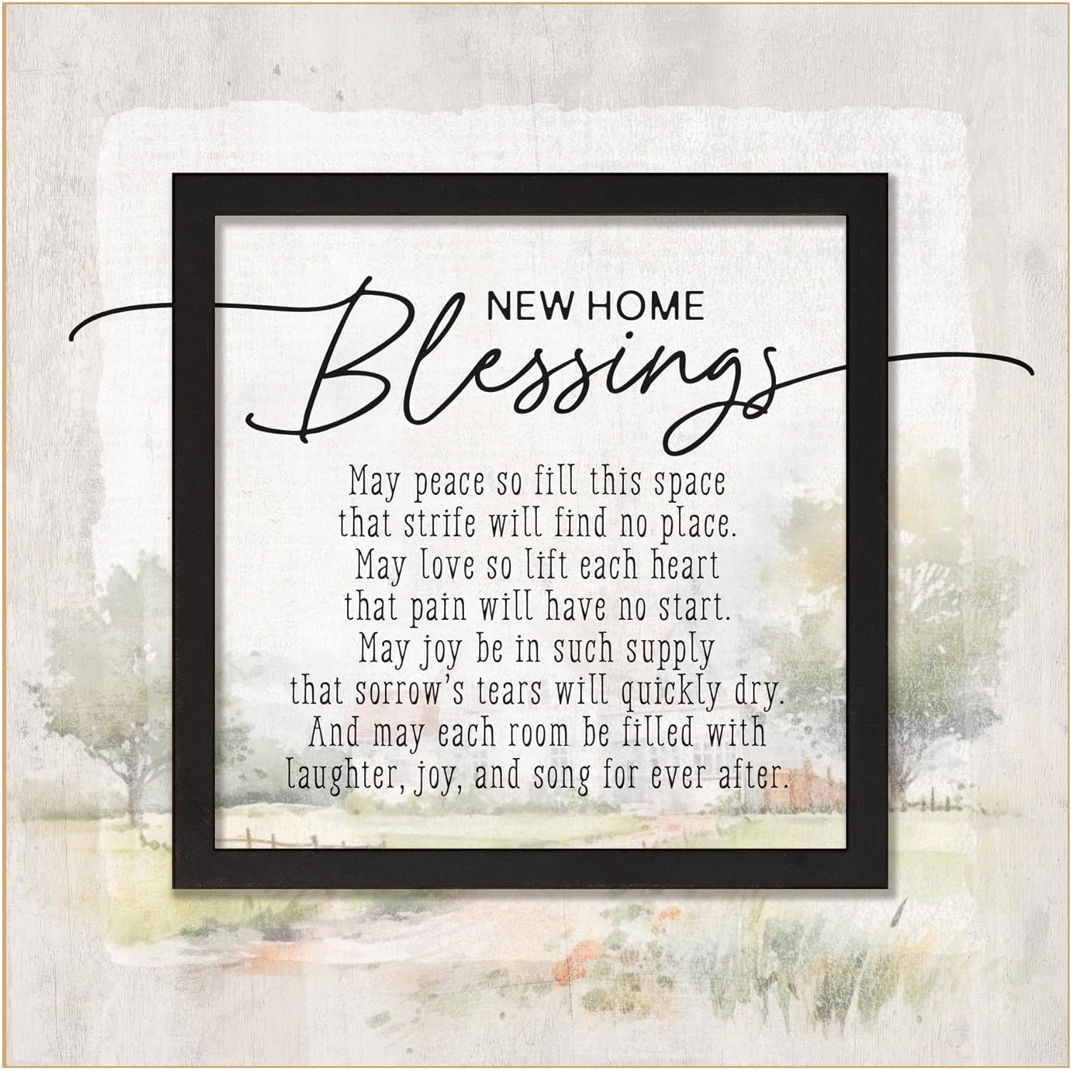 Wood Square Plaque, Home Blessings