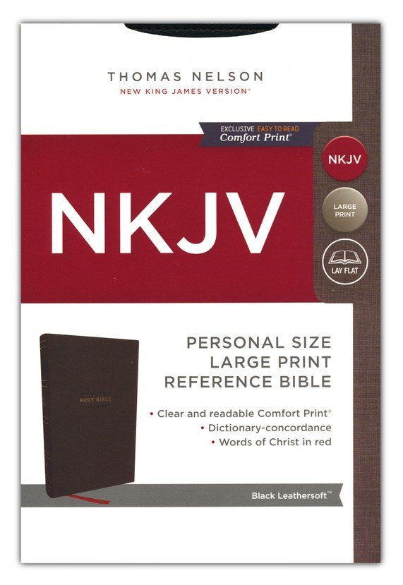 NKJV Personal Size Large Print Reference, Black Leathersoft, Comfort Print