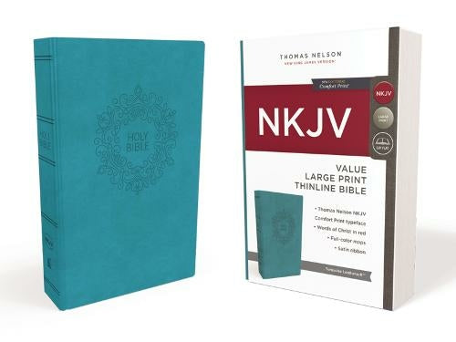 NKJV Value Large Print Thinline Bible, Turquoise
