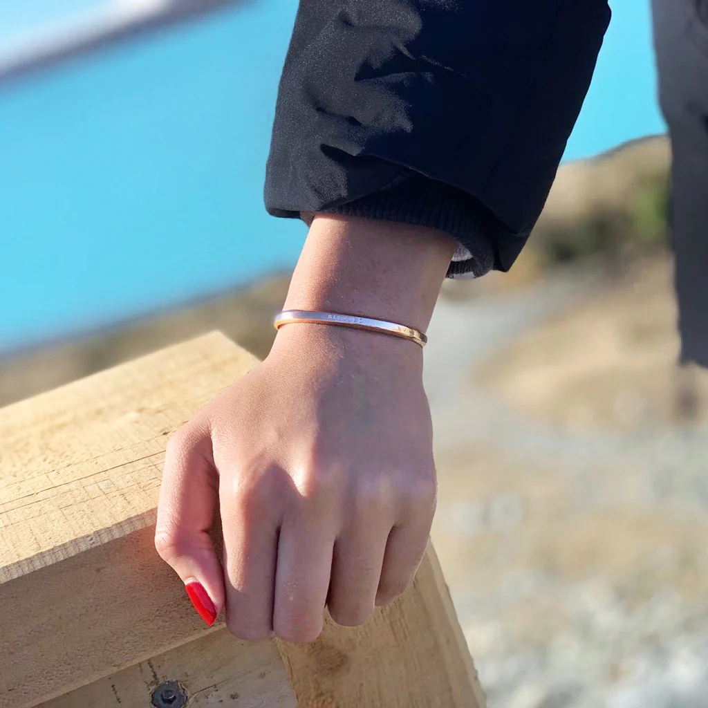 Blessed, Classic Petite Rose Gold Bangle by Jacob Rachel