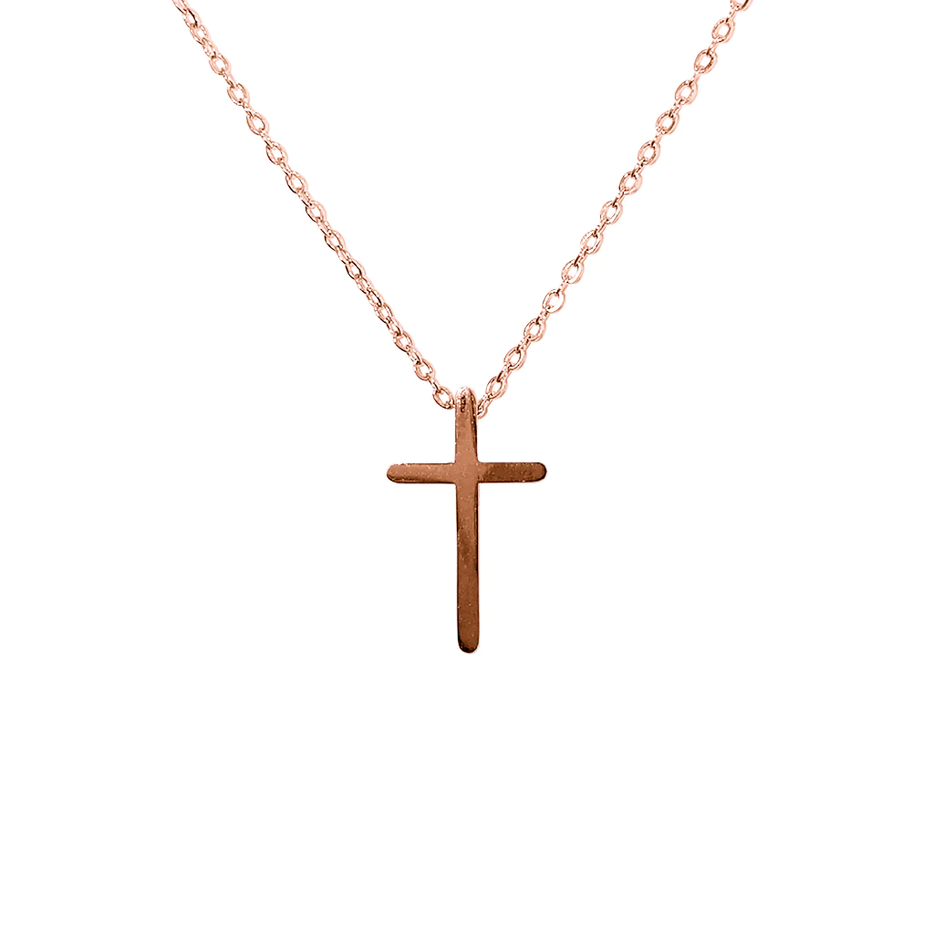 Elegance Cross Pendant Necklace, Rose Gold by Jacob Rachel