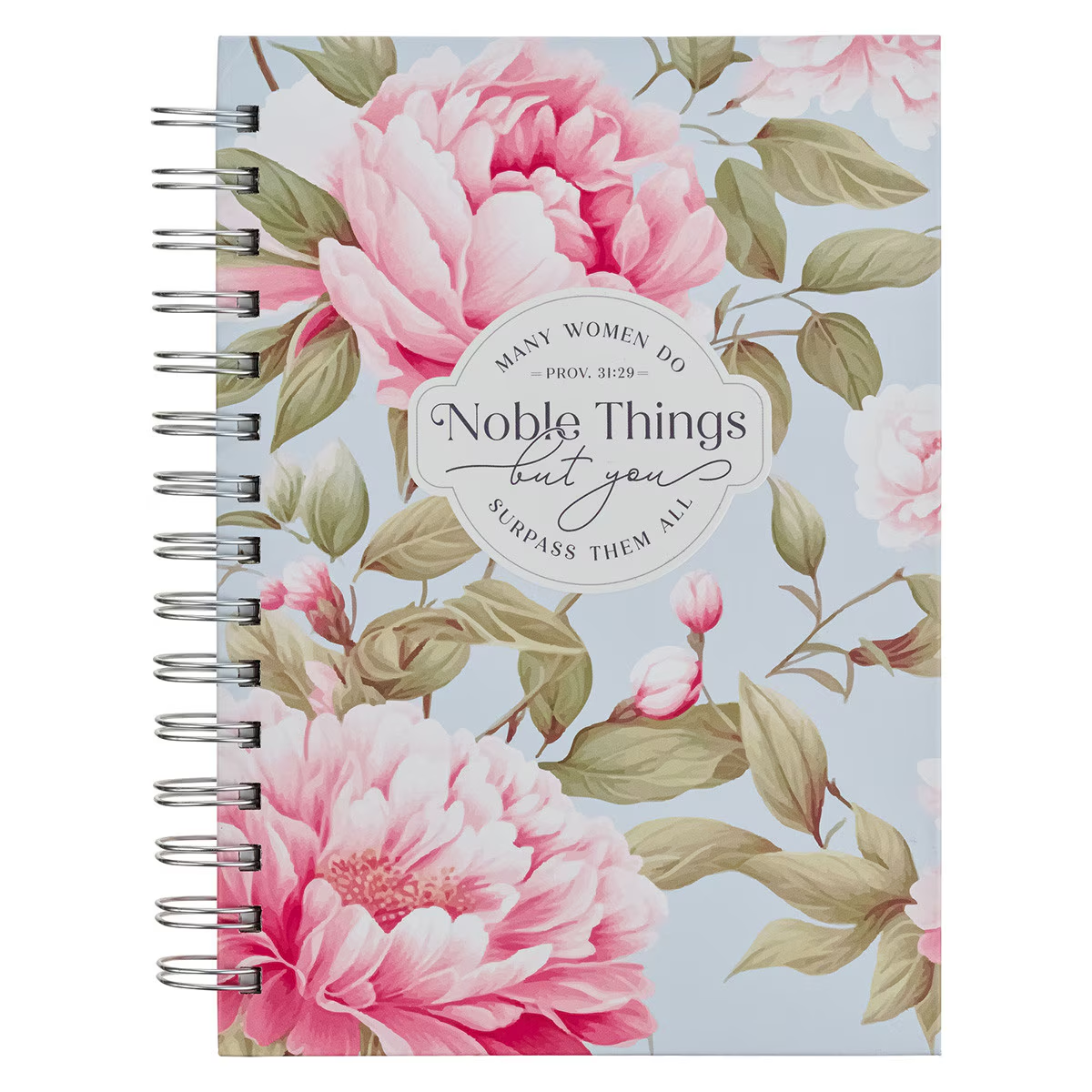 Large Wirebound Journal, Noble Things, Pink Peony (hardcover)