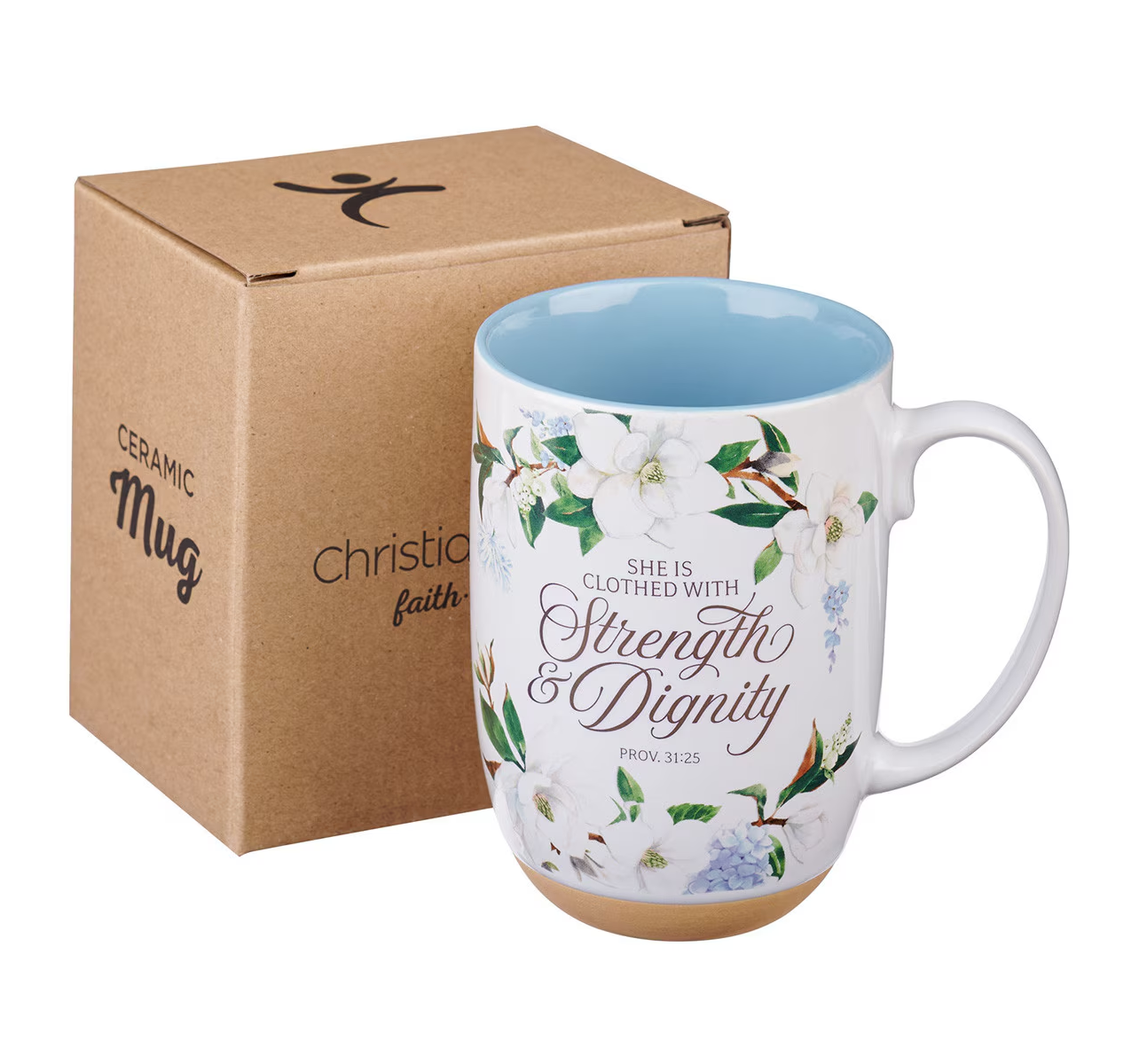 Ceramic Coffee Mug, Strength and Dignity, Blush Magnolia