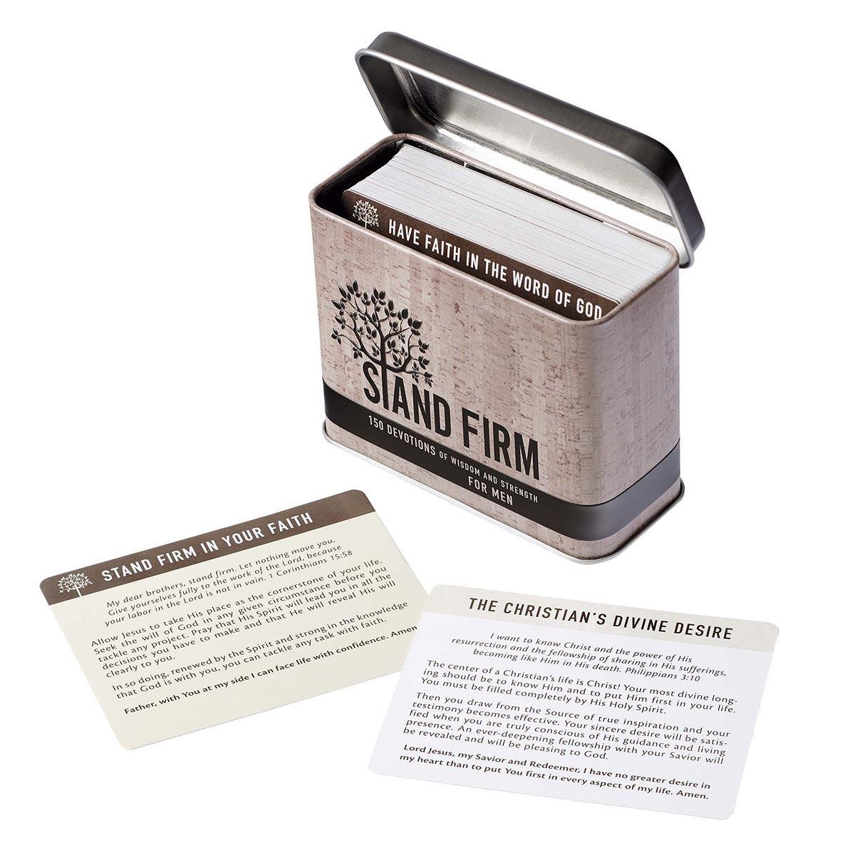 Stand Firm, Devotional Cards in a Tin for Men