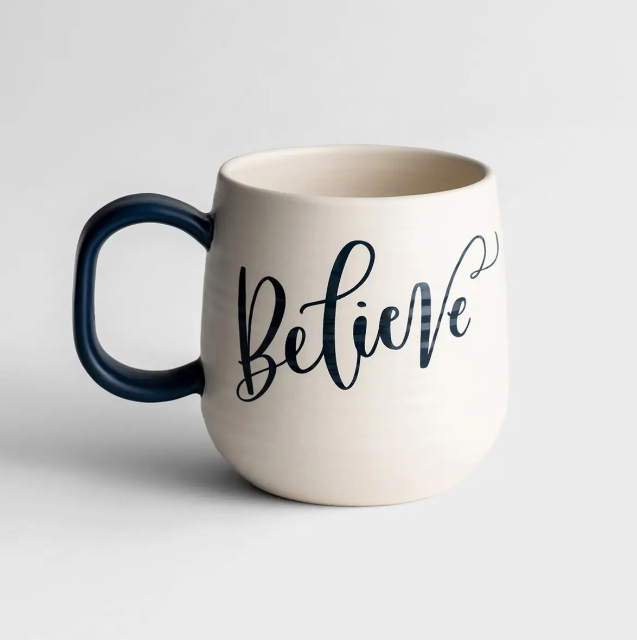 Artisan Ceramic Mug, Believe