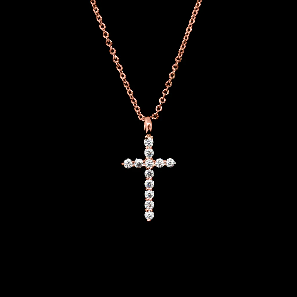 Brilliance Eternity, Rose Gold Cross by Jacob Rachel