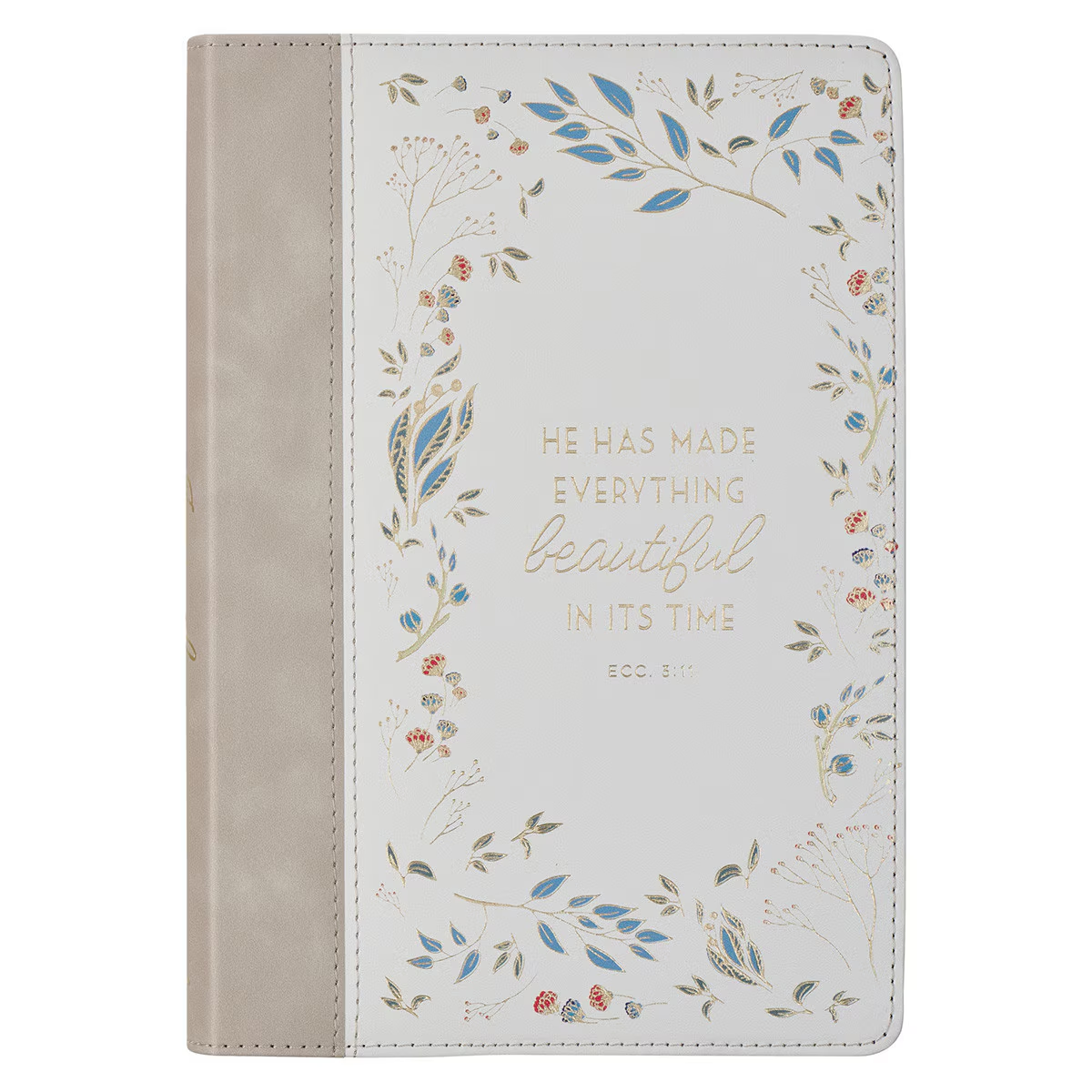 Classic Faux Leather Journal, Everything Beautiful, Cream Floral