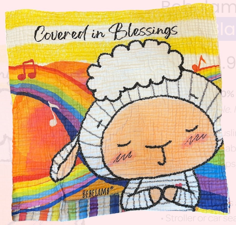100% Cotton Muslin Baby Blanket by BebeLamb