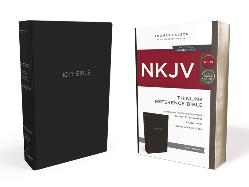 NKJV Thinline Reference, Black Leathersoft