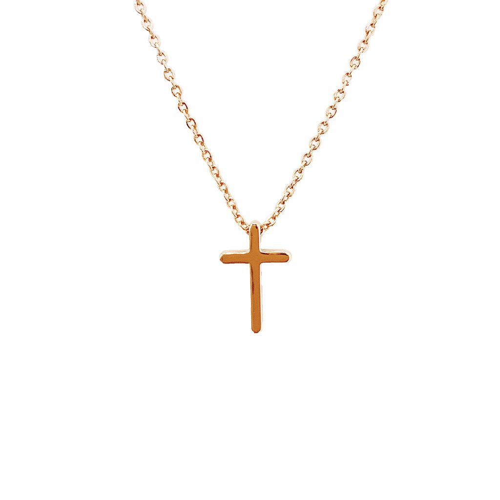 ROCKONLINE | New Creation Church | NCC | Joseph Prince | ROCK Bookshop | ROCK Bookstore | Star Vista | Lifestyle | Mothers | Ladies | Gift | Necklace | Earrings | Bangle | Scriptures | Mini Cross Pendant Necklace Rose Gold by Jacob Rachel | Free delivery for Singapore Orders above $50.