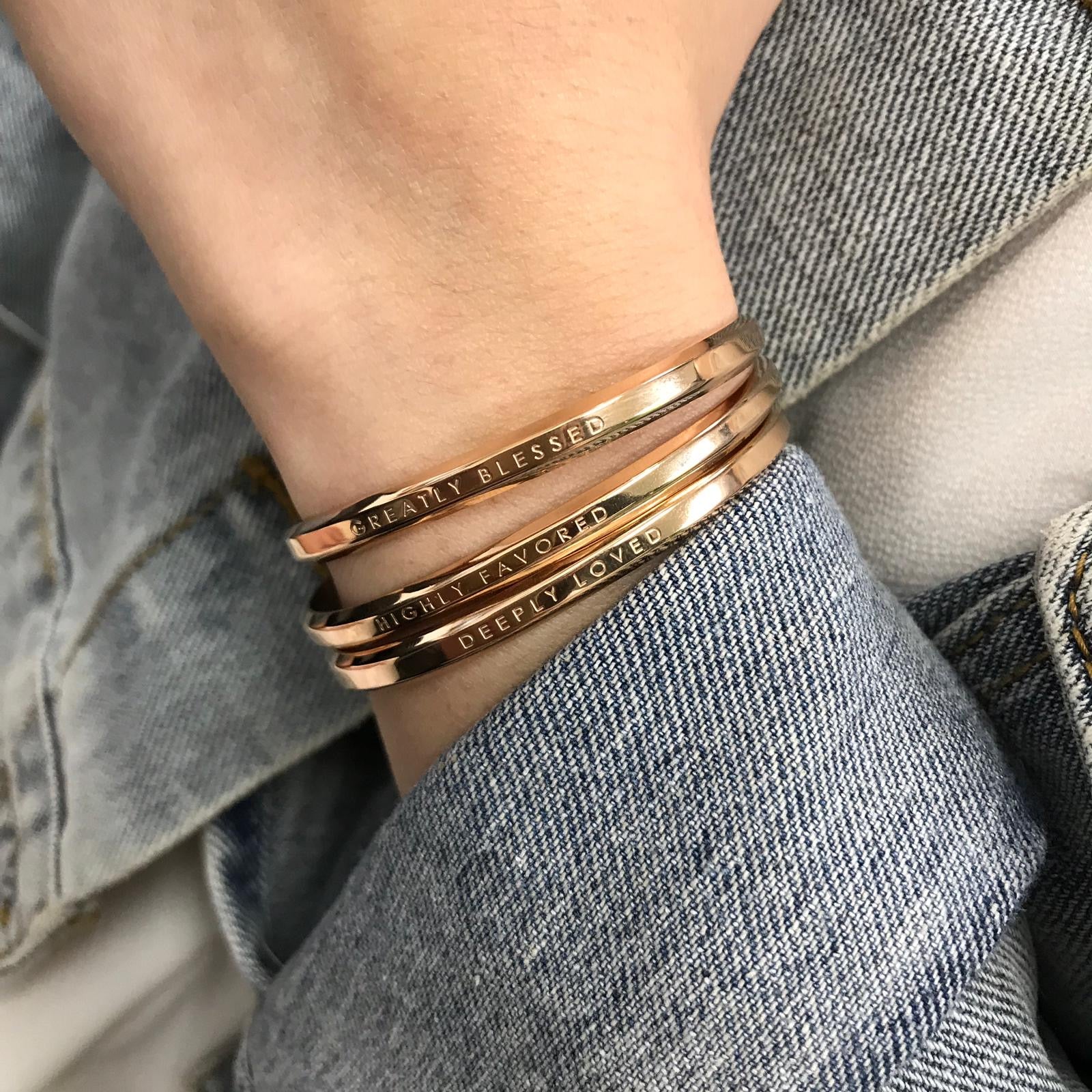 ROCKONLINE | New Creation Church | NCC | Joseph Prince | ROCK Bookshop | ROCK Bookstore | Star Vista | Lifestyle | Mothers | Ladies | Gift | Necklace | Earrings | Bangle | Scriptures | Highly Favored, Rose Gold - Classic by Jacob Rachel | Free delivery for Singapore Orders above $50.