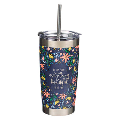 ROCKONLINE | Stainless Steel Travel Mug with Reusable Stainless Steel Straw | New Creation Church | NCC | Joseph Prince | Christian Gifts | Small Gifts | Christian Art Gifts | Rock Bookshop | Rock Bookstore | Star Vista | Free Delivery for Singapore Orders above $50.