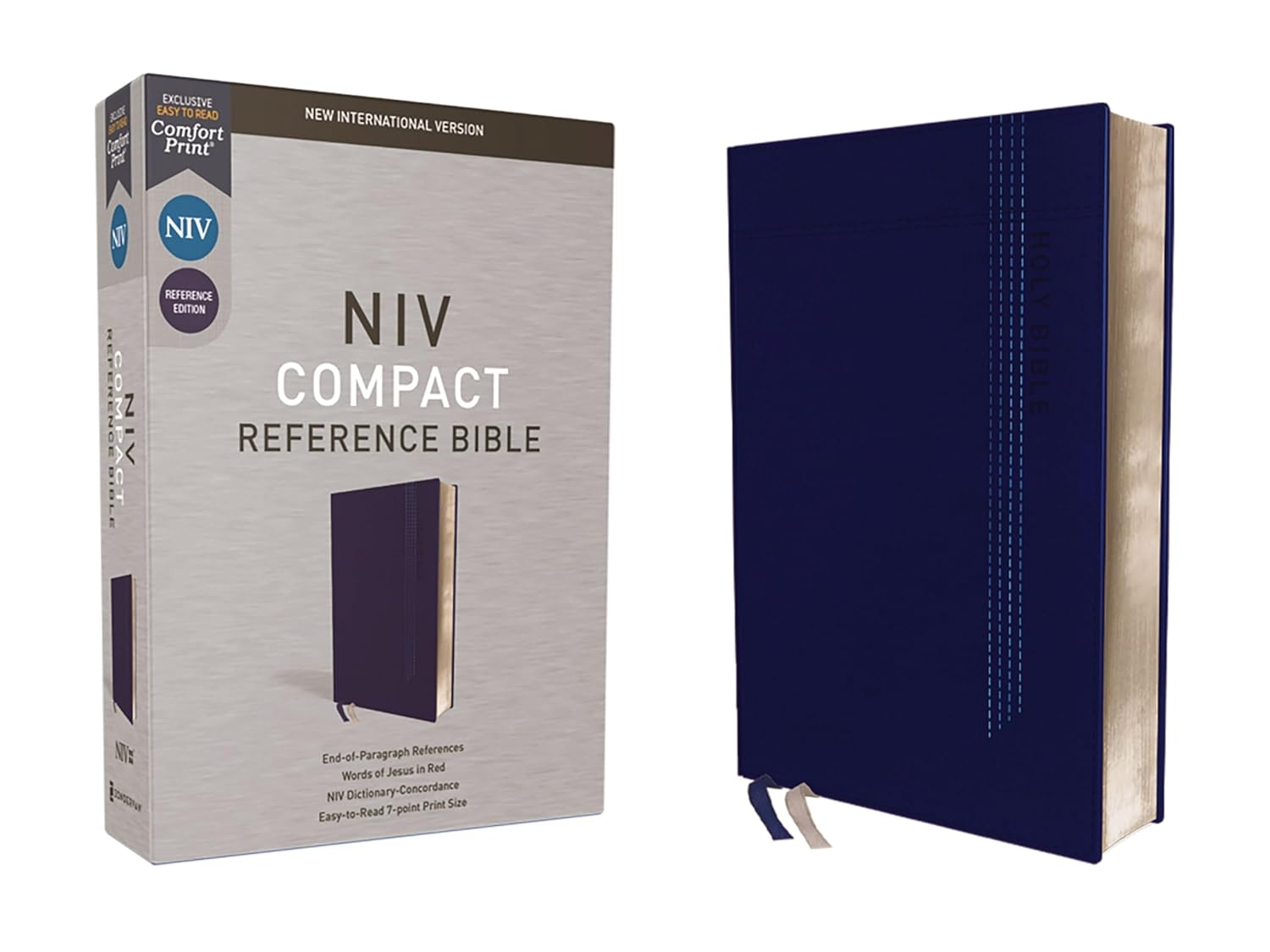 NIV Reference Bible Compact, Leathersoft, Blue