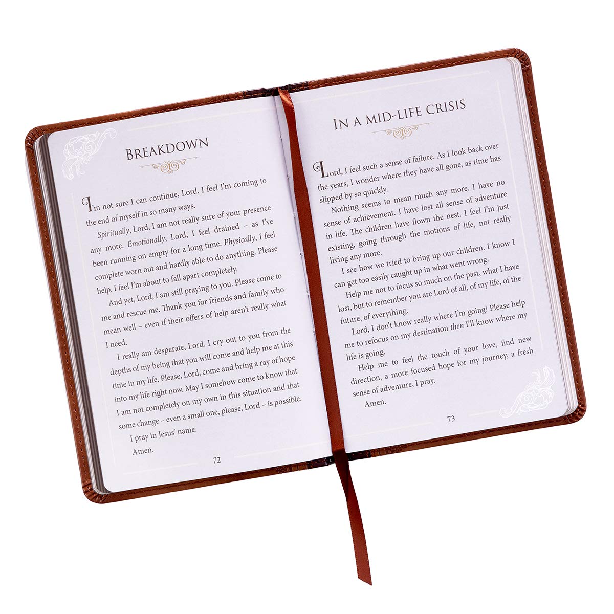 A Book of Prayers, Two-tone Brown Faux Leather
