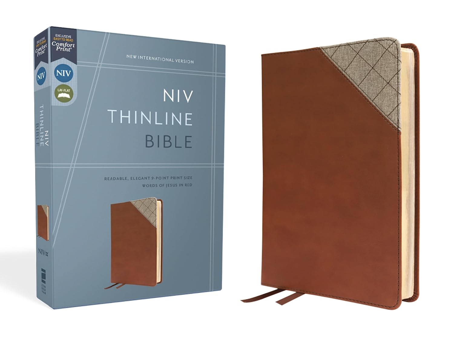 NIV Thinline Bible, Leathersoft, Brown