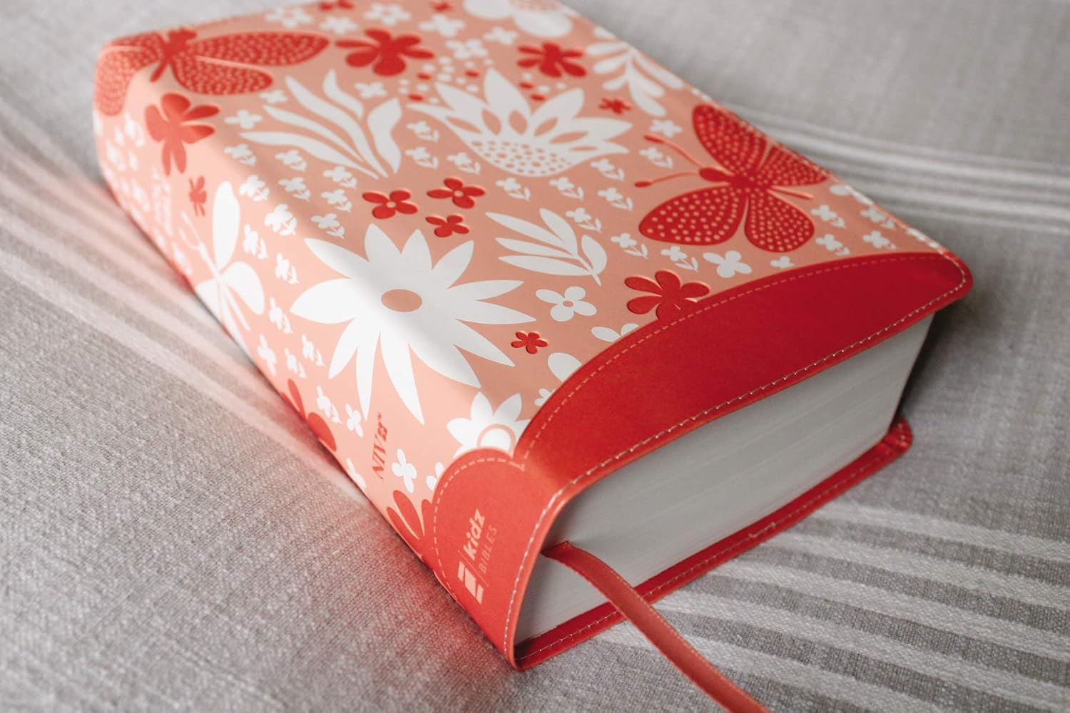 NIV Giant Print Compact Bible for Girls, Leathersoft Coral