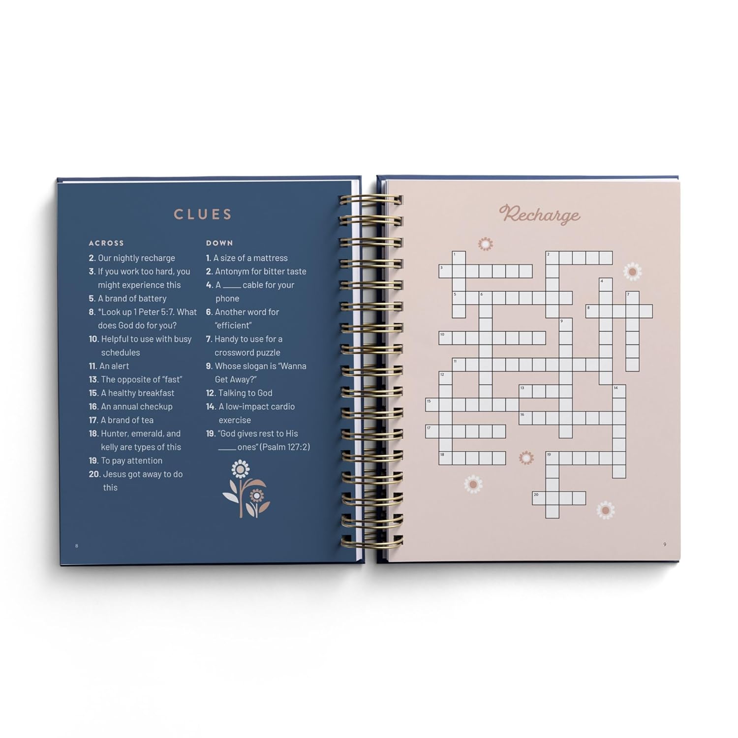 Renew Your Mind, Devotional Crossword Puzzle Book, hardcover