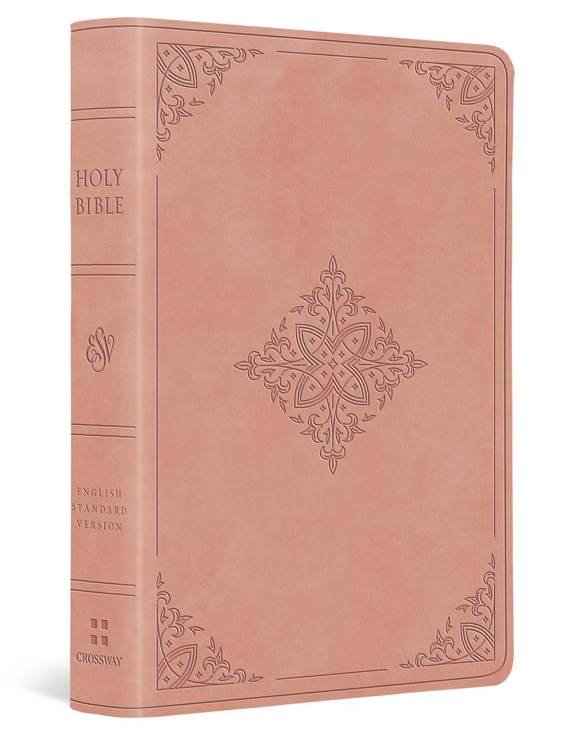 ESV Large Print Compact Bible, TruTone Pink, Fleur-de-lis