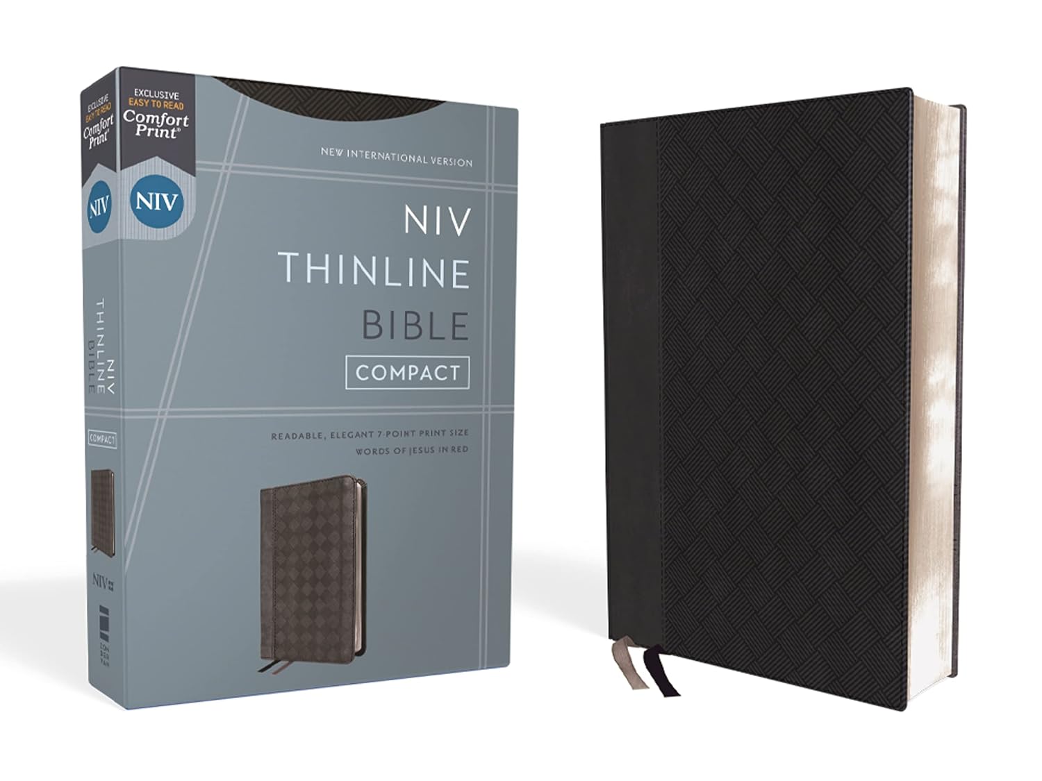 NIV Thinline Compact, Black/Gray, Leathersoft