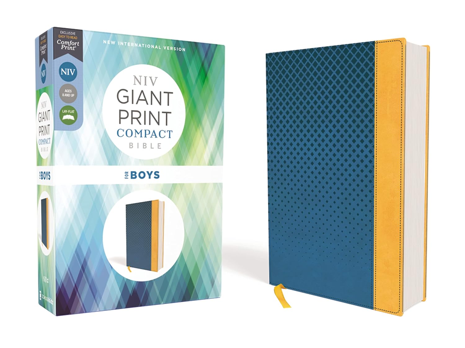 NIV Giant Print Compact Bible for Boys, Leathersoft Blue