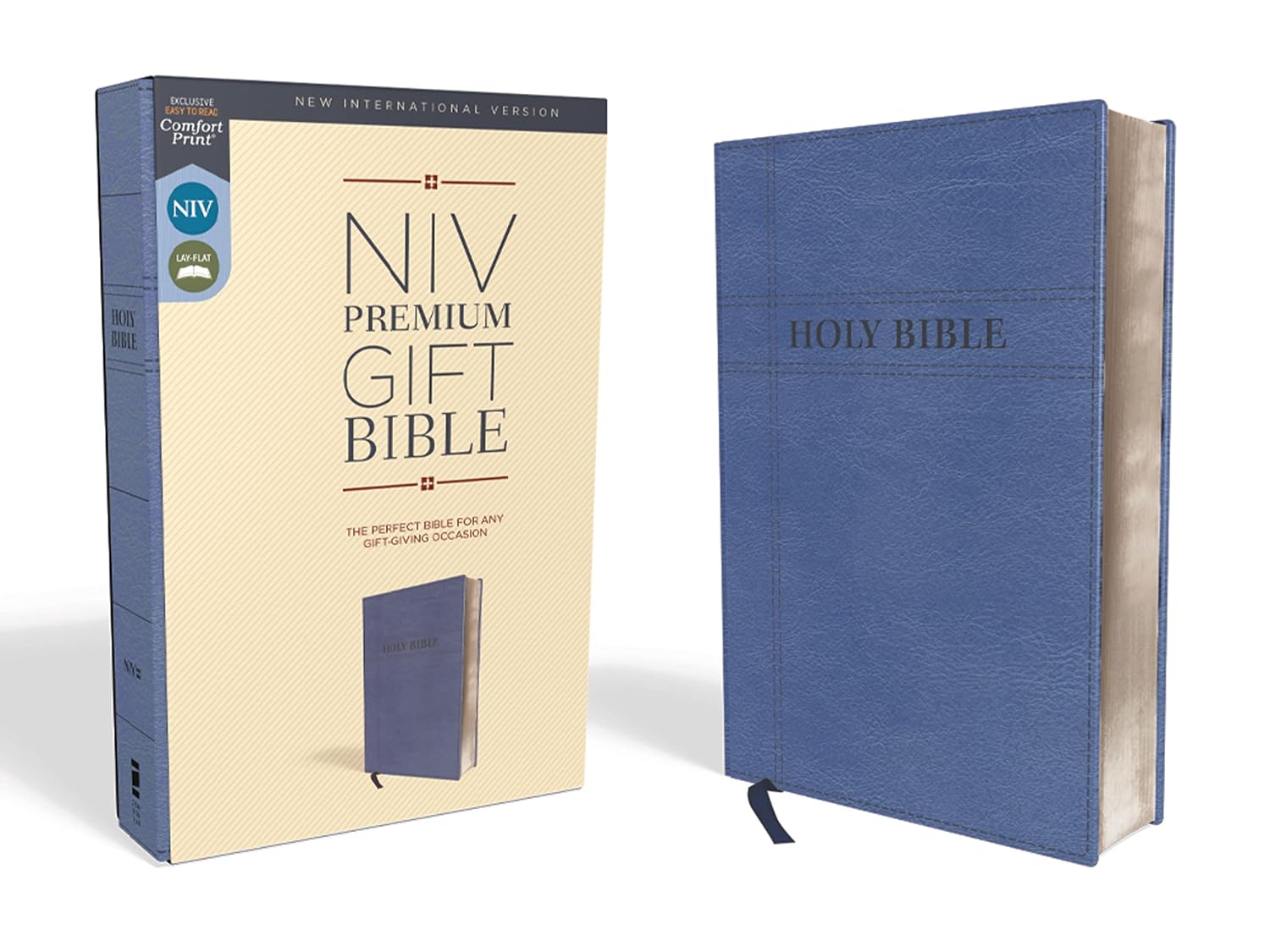 NIV Premium Gift Bible, Leathersoft, Navy, Red Letter, Comfort Print
