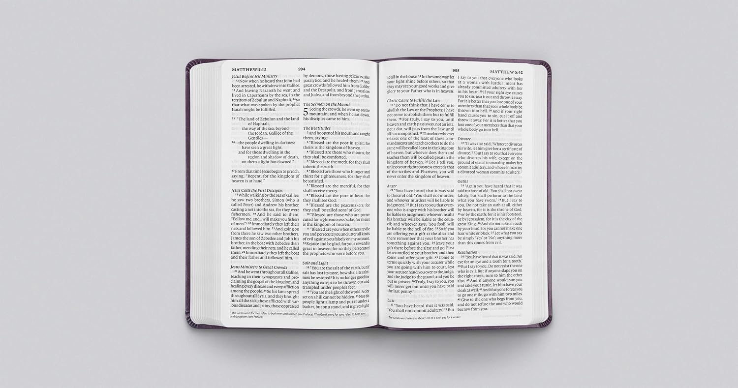 ESV Large Print Value Thinline Bible, TruTone, Lavender, Filigree