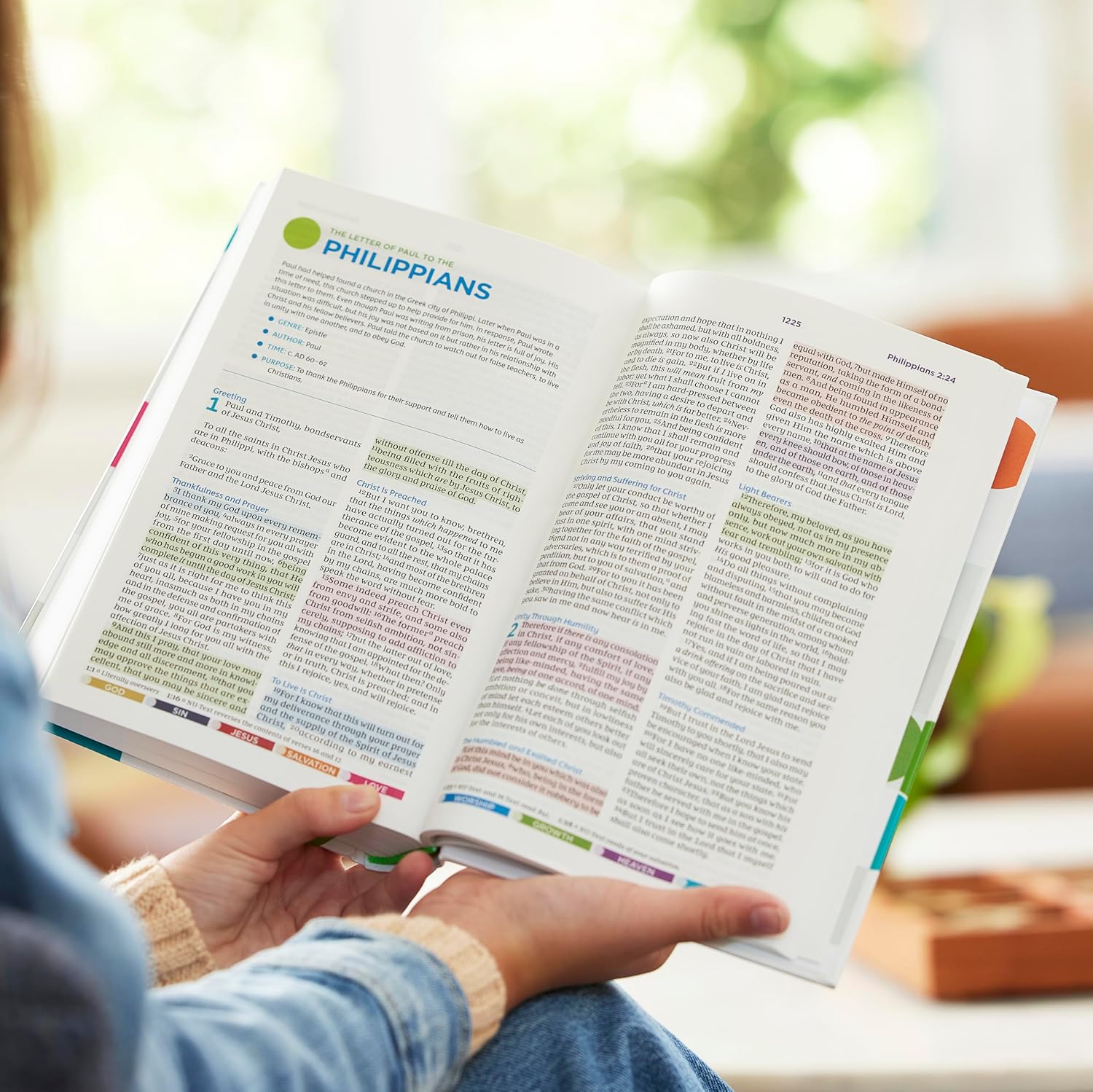 NKJV Color Code Bible for Kids, Blue Leathersoft, Comfort Print