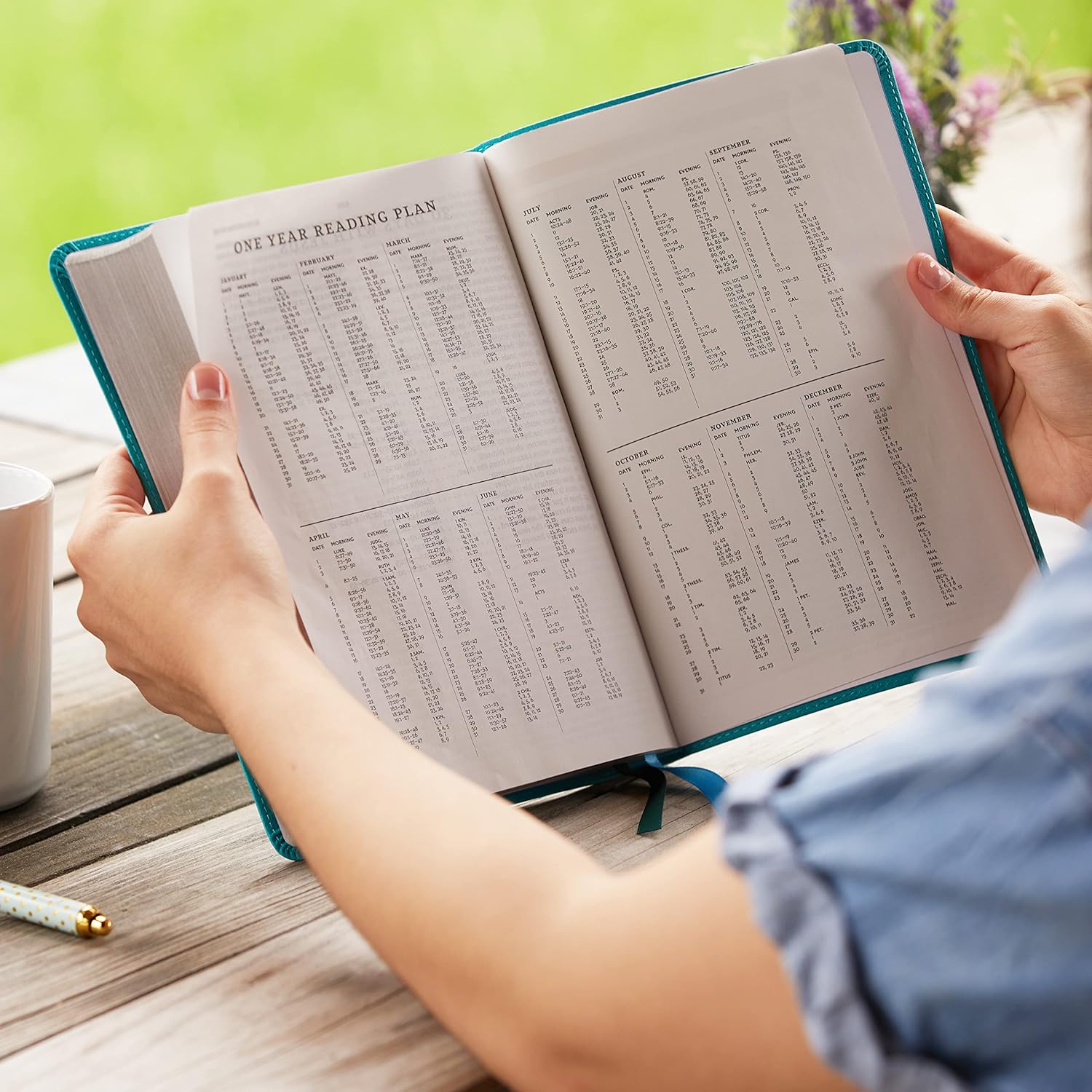 NKJV Thinline Verse Art Cover Collection, Teal Leathersoft