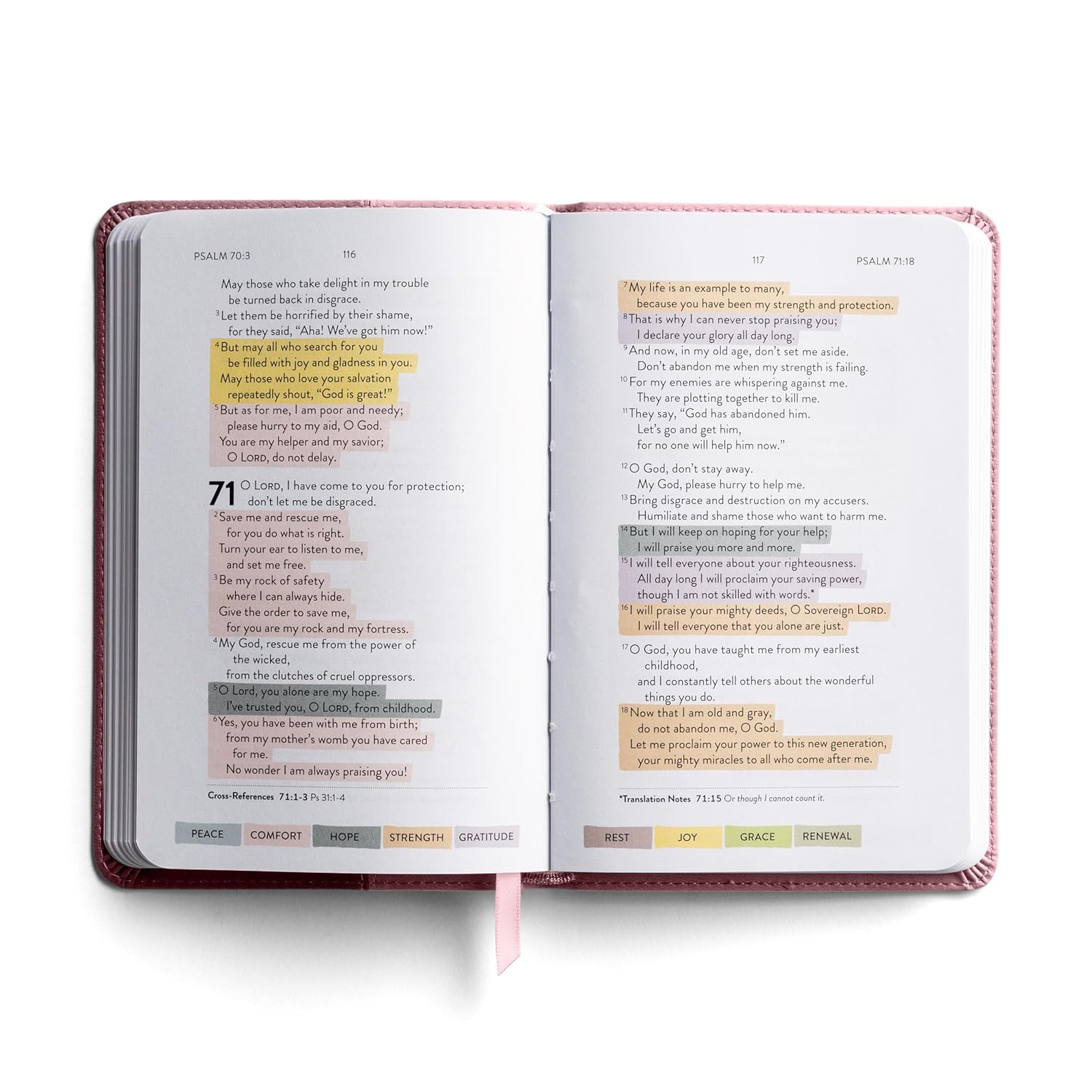 Sanctuary in the Psalms, NLT Scripture Book, Pink Leathersoft