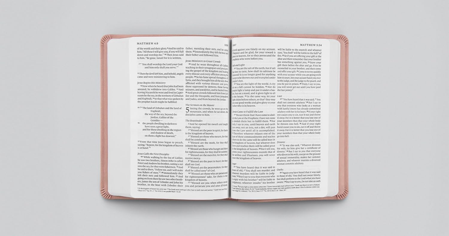 ESV Large Print Compact Bible, TruTone Pink, Fleur-de-lis