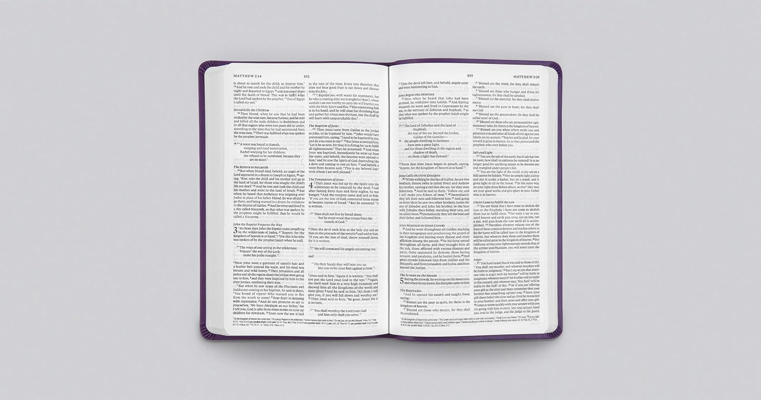 ESV Value Thinline Bible, Leather-look, Lavender with Ornament
