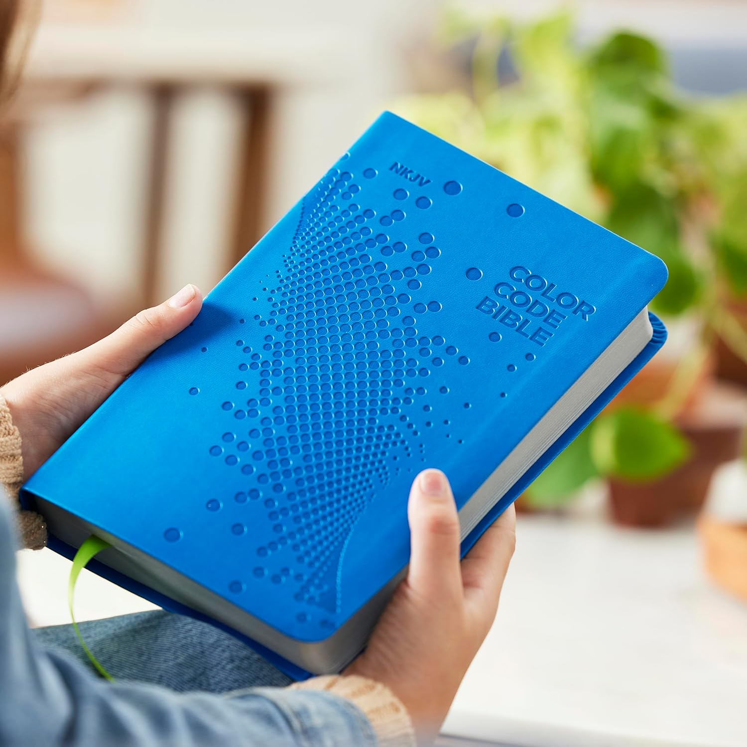 NKJV Color Code Bible for Kids, Blue Leathersoft, Comfort Print