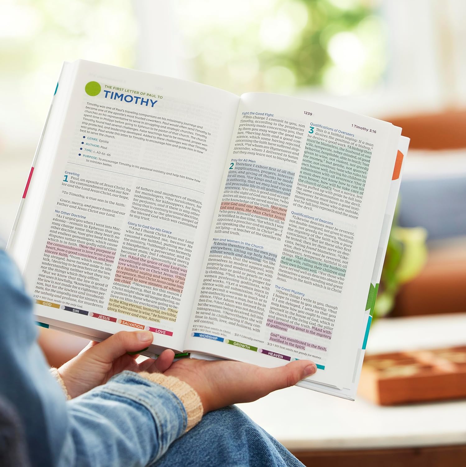 NKJV Color Code Bible for Kids, Blue Leathersoft, Comfort Print