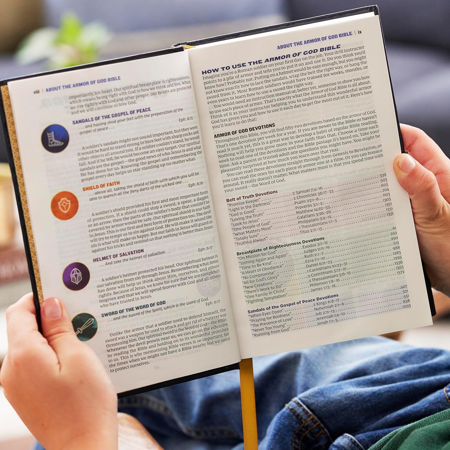 NKJV Armor of God Bible, Blue Gray Leathersoft