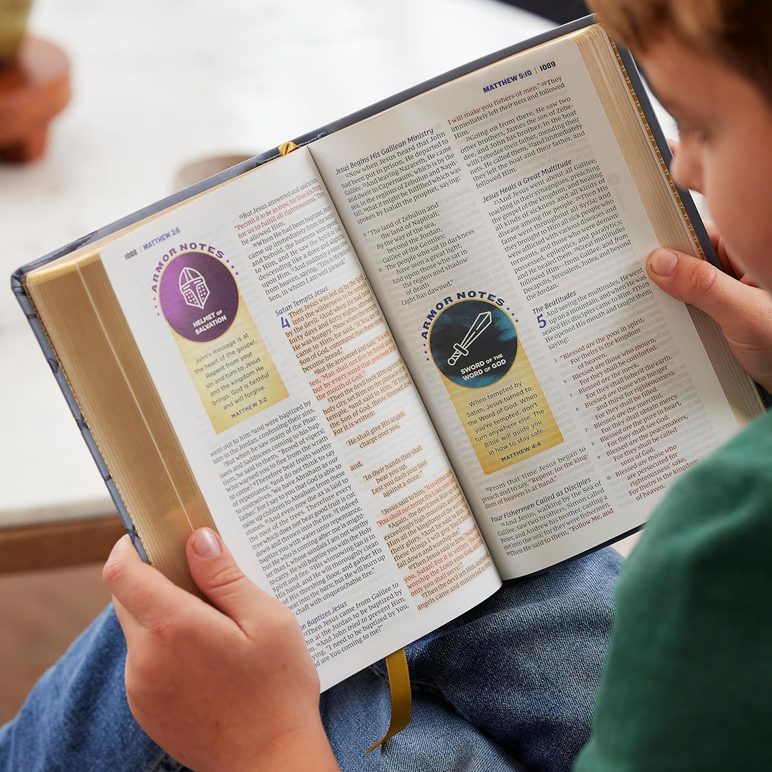 NKJV Armor of God Bible, Blue Gray Leathersoft