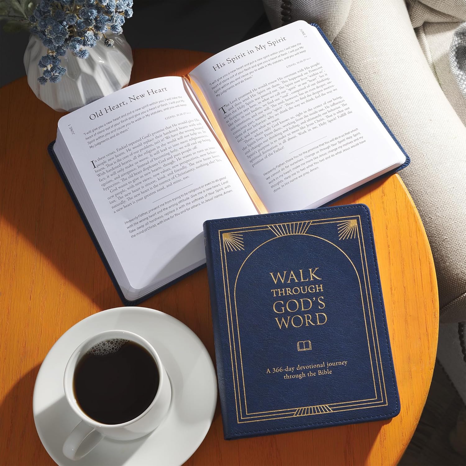 Walk Through God’s Word, Navy Faux Leather Devotional