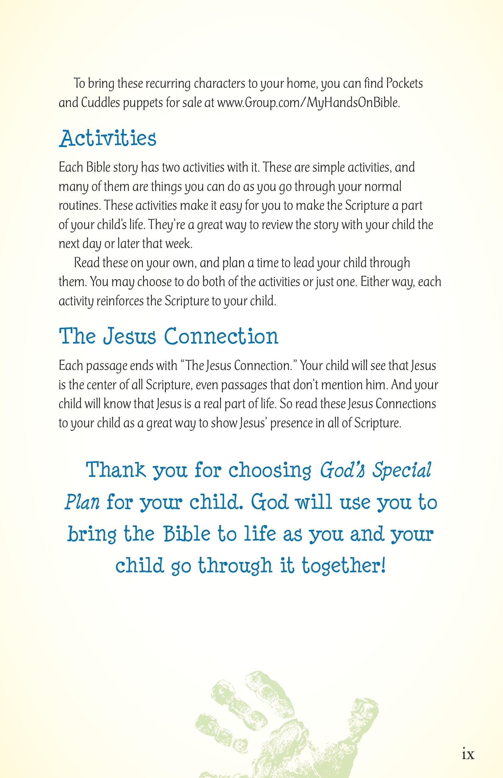 God's Special Plan, My First Hands-On Bible