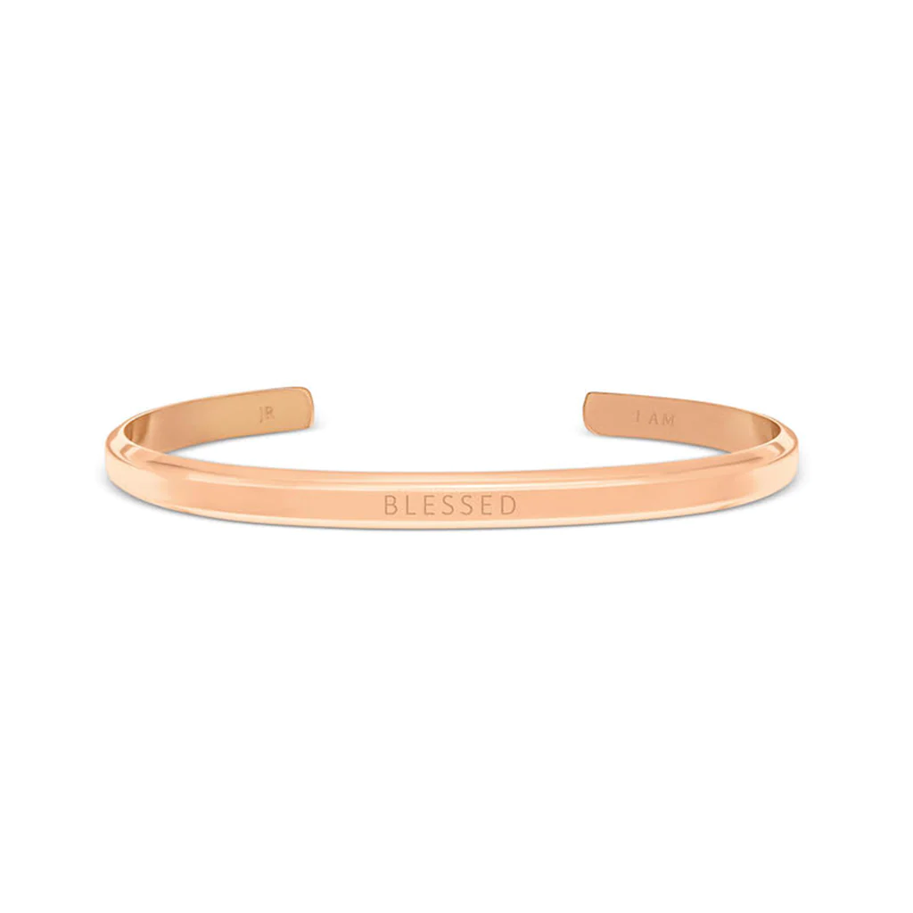 Blessed, Classic Petite Rose Gold Bangle by Jacob Rachel