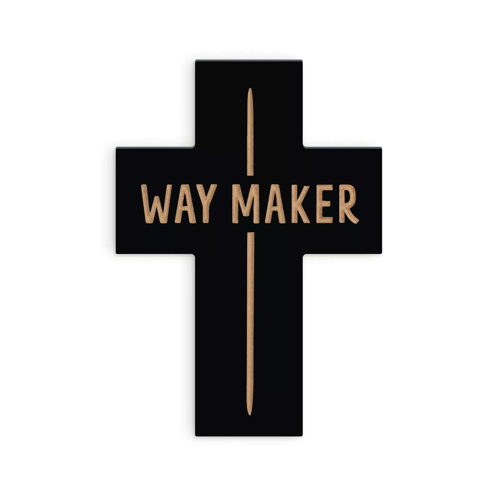 Carved Wood Cross, Way Maker 8"