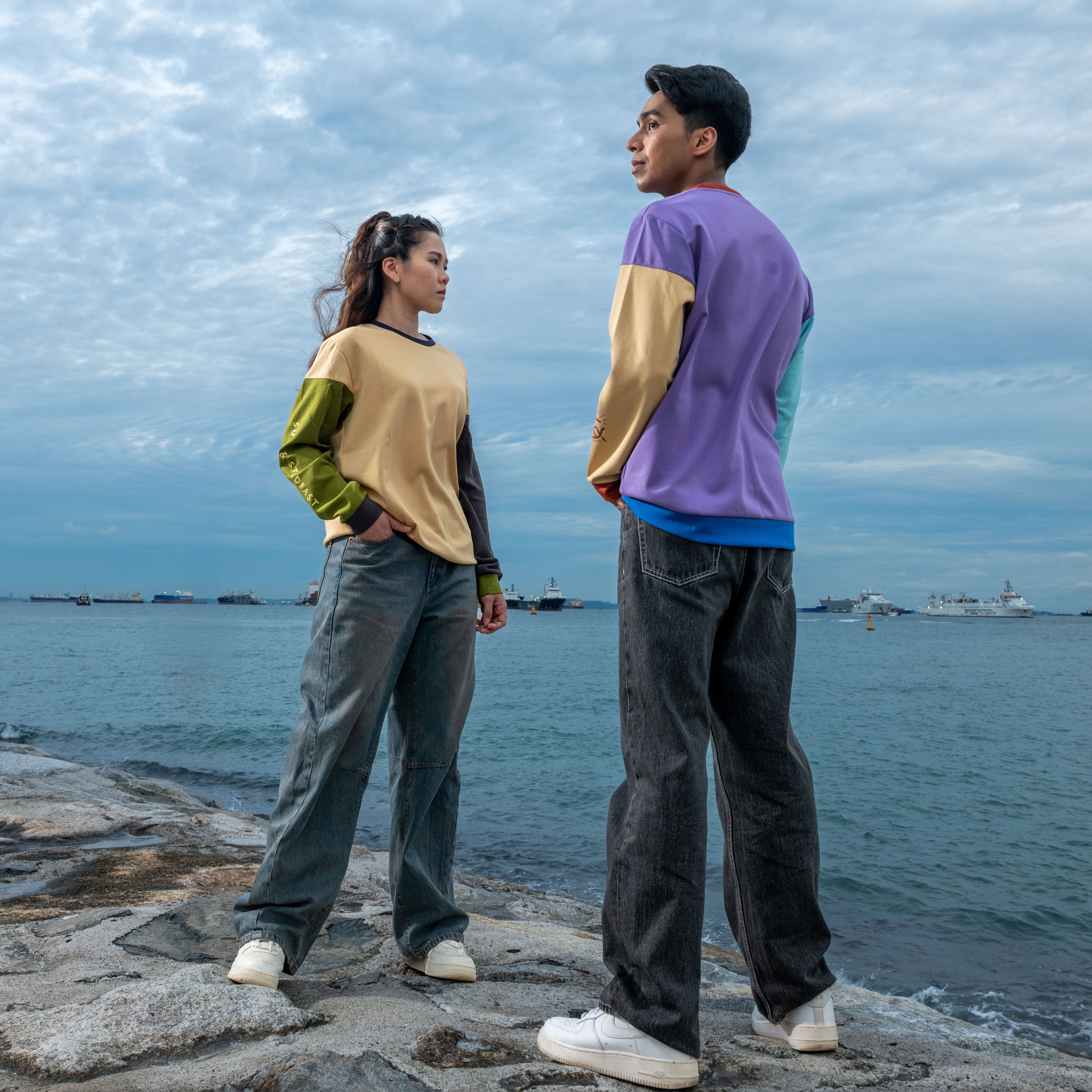Much More Long-Sleeve Pullover, Mustard, Olive & Grey (KJV)