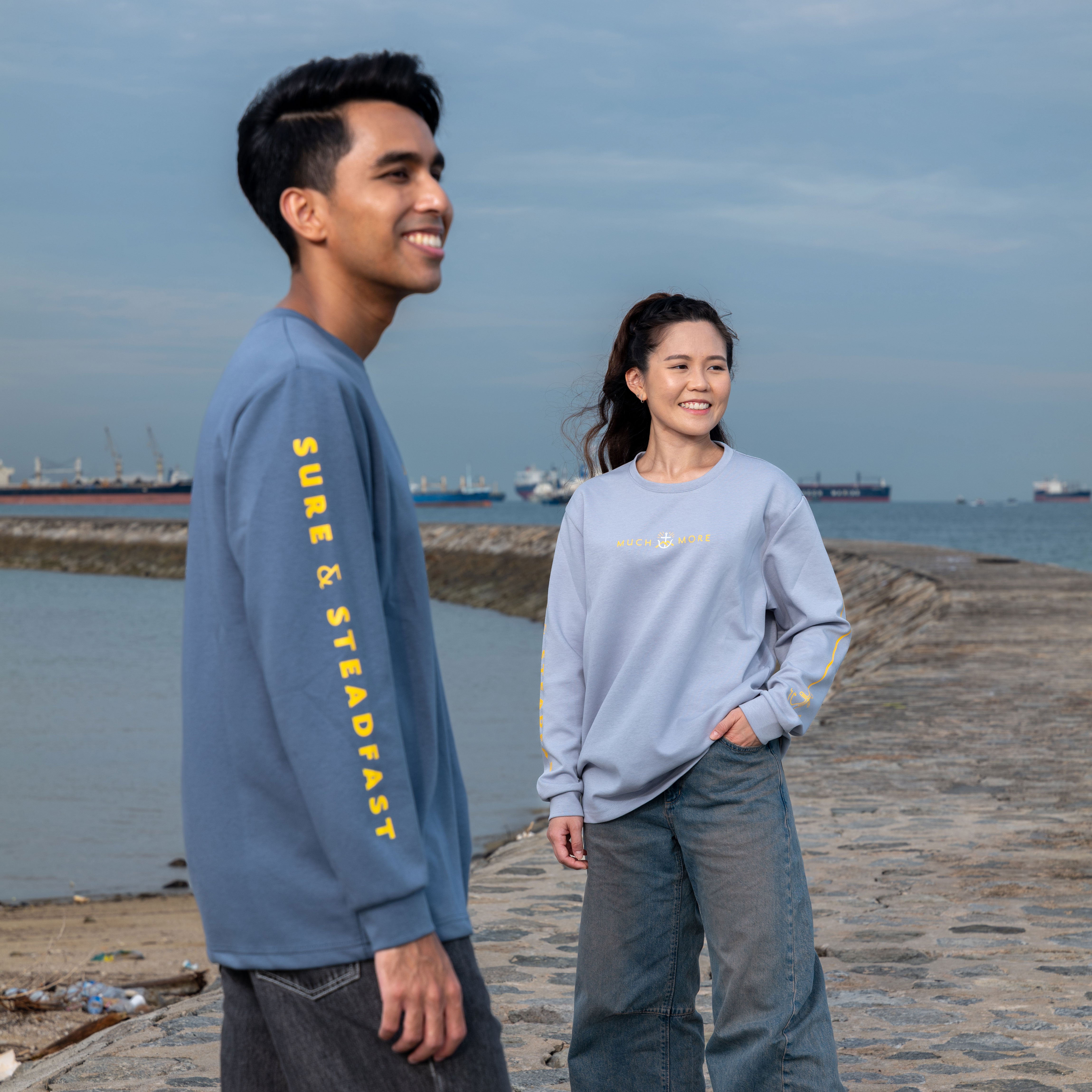 Much More Long-Sleeve Pullover, Light Grey
