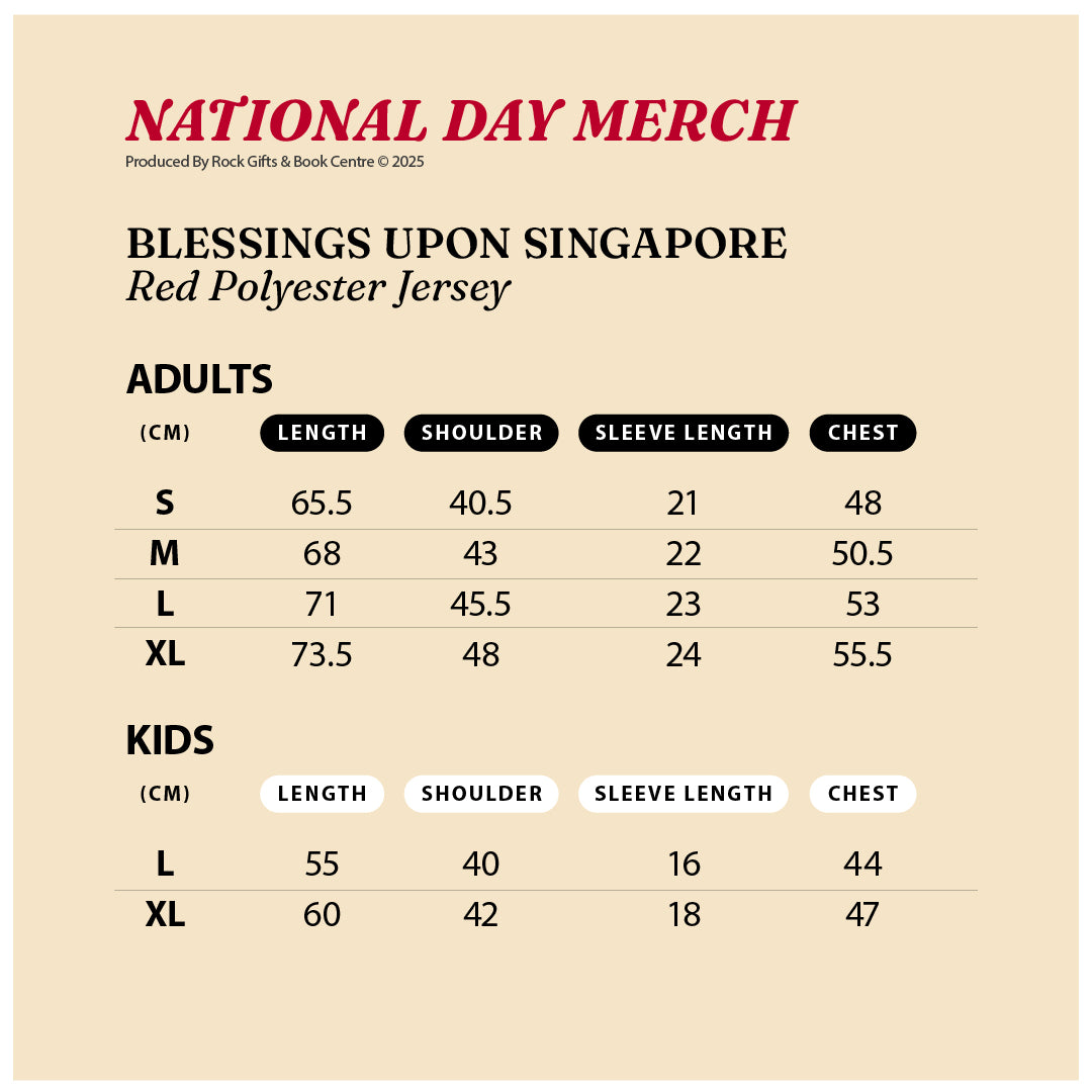 National Day SG60 Blessings Upon Singapore Jersey, Red