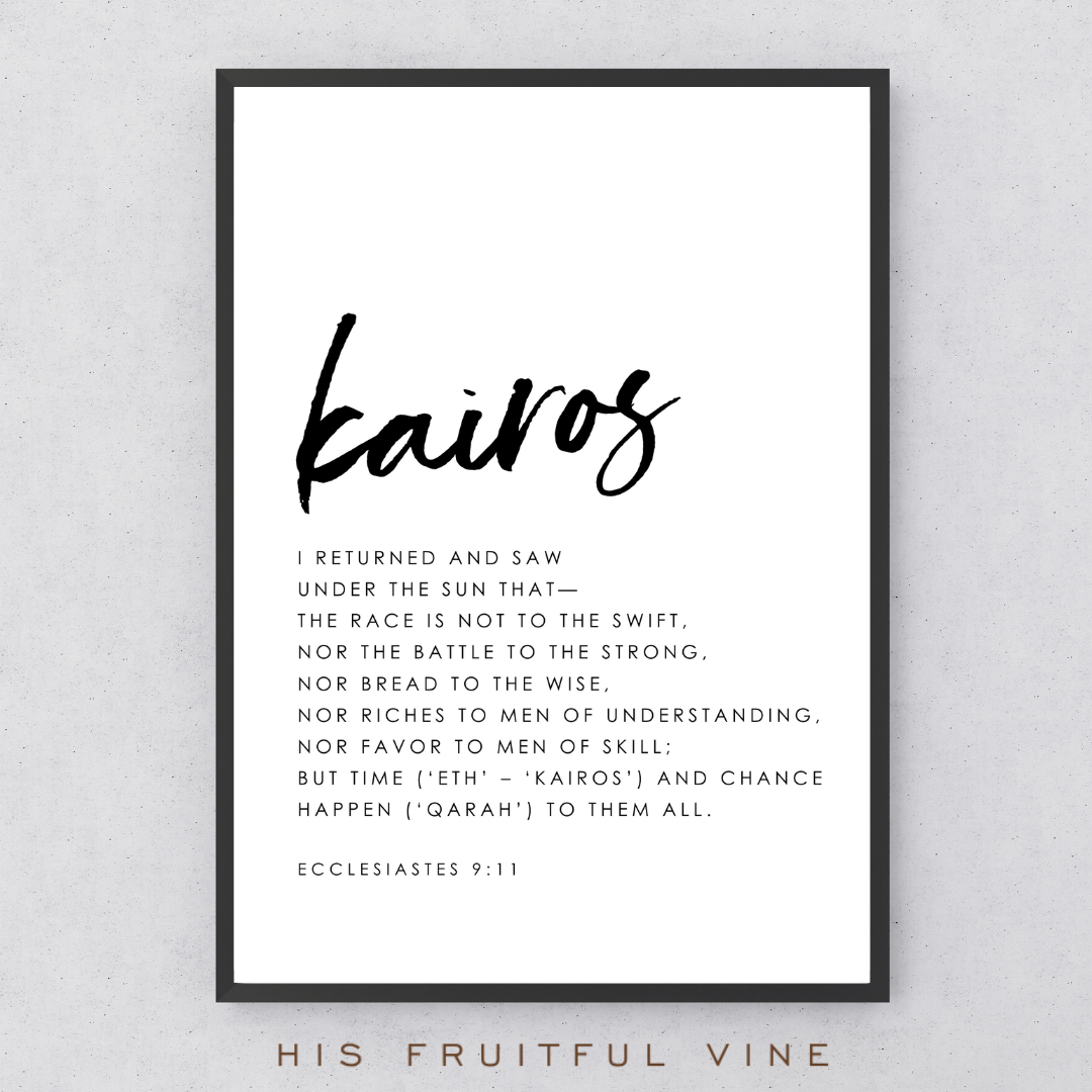 Kairos, A3 Print in Black Frame by His Fruitful Vine