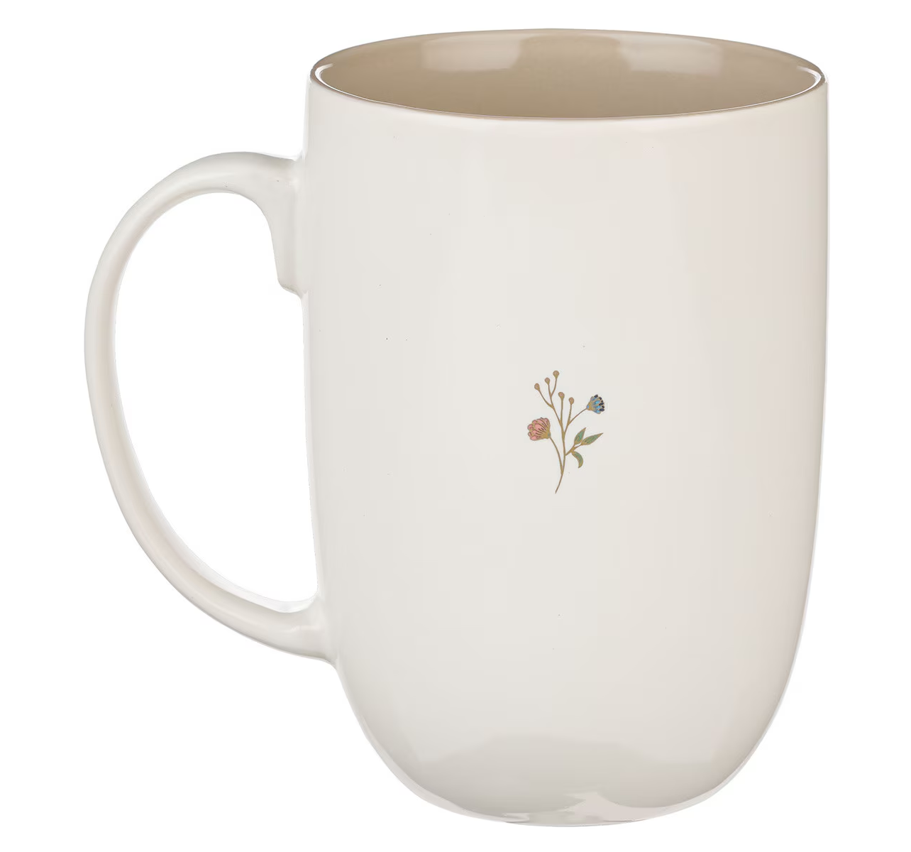 Ceramic Coffee Mug, Everything Beautiful, Cream Floral