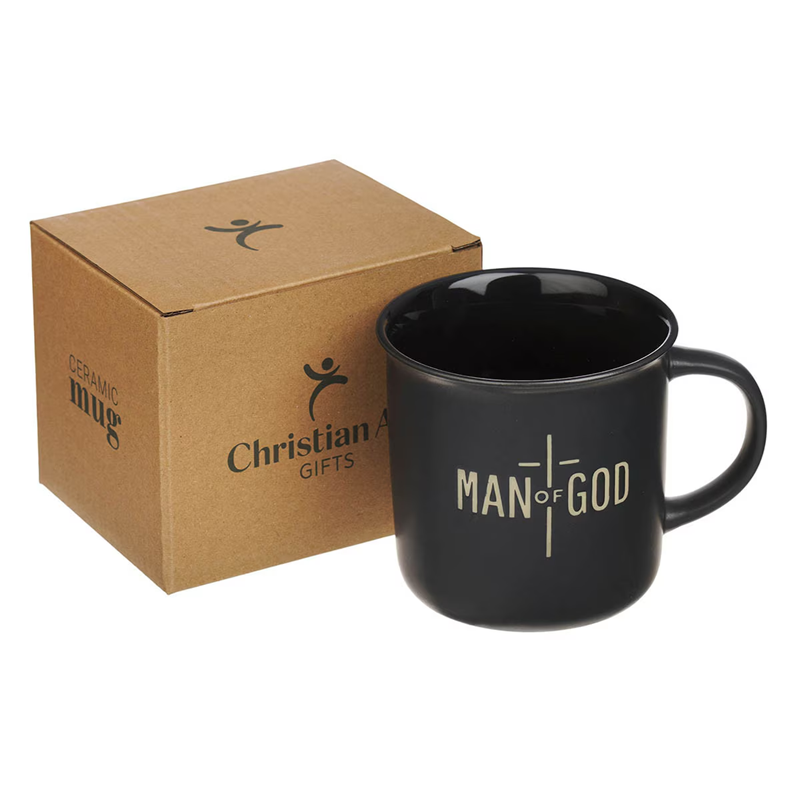 Ceramic Coffee Mug, Man of God, Matte Black