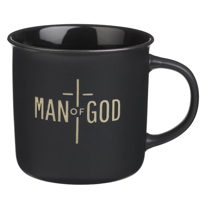 Ceramic Coffee Mug, Man of God, Matte Black