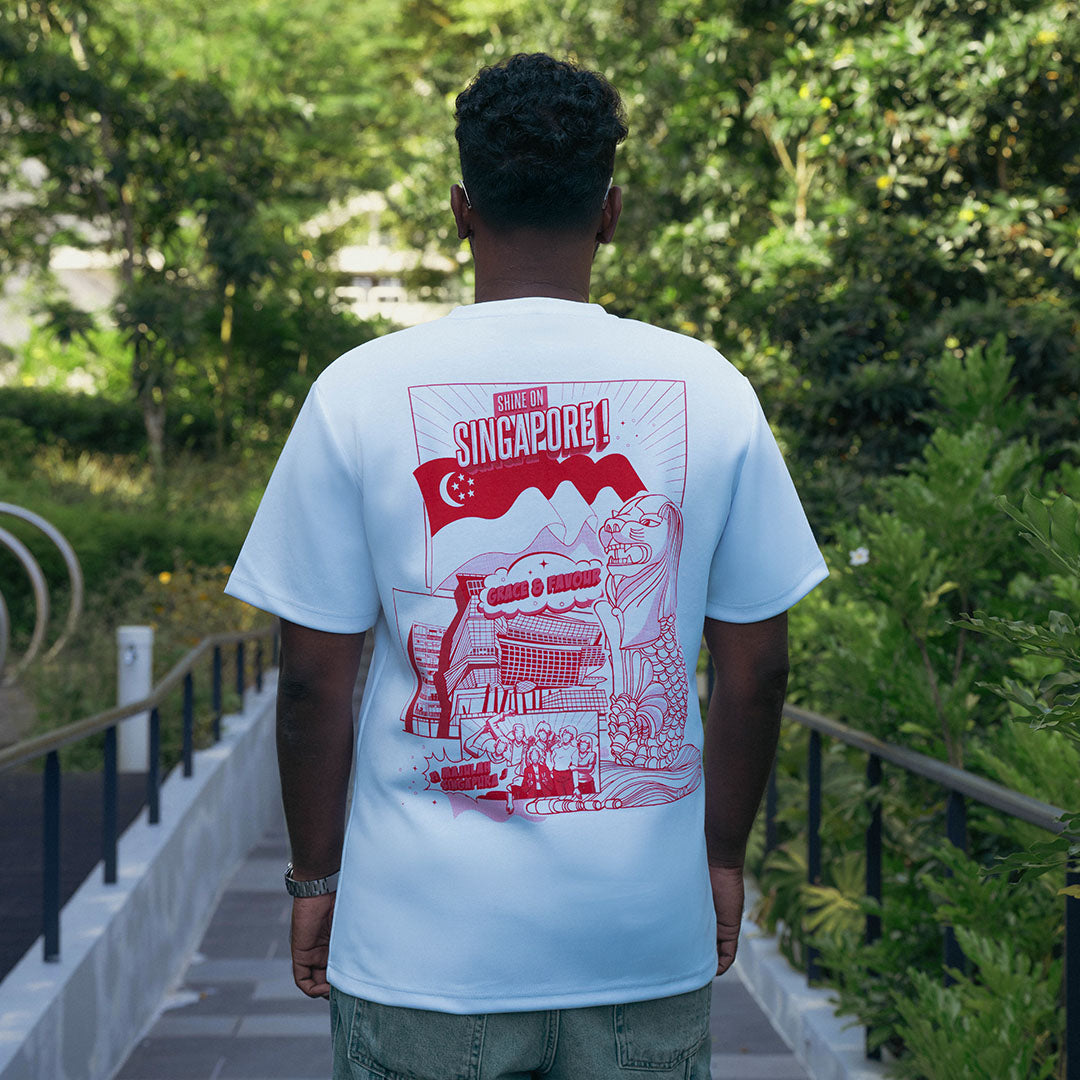 National Day SG60 T-shirt, Grace & Favour Comic, White