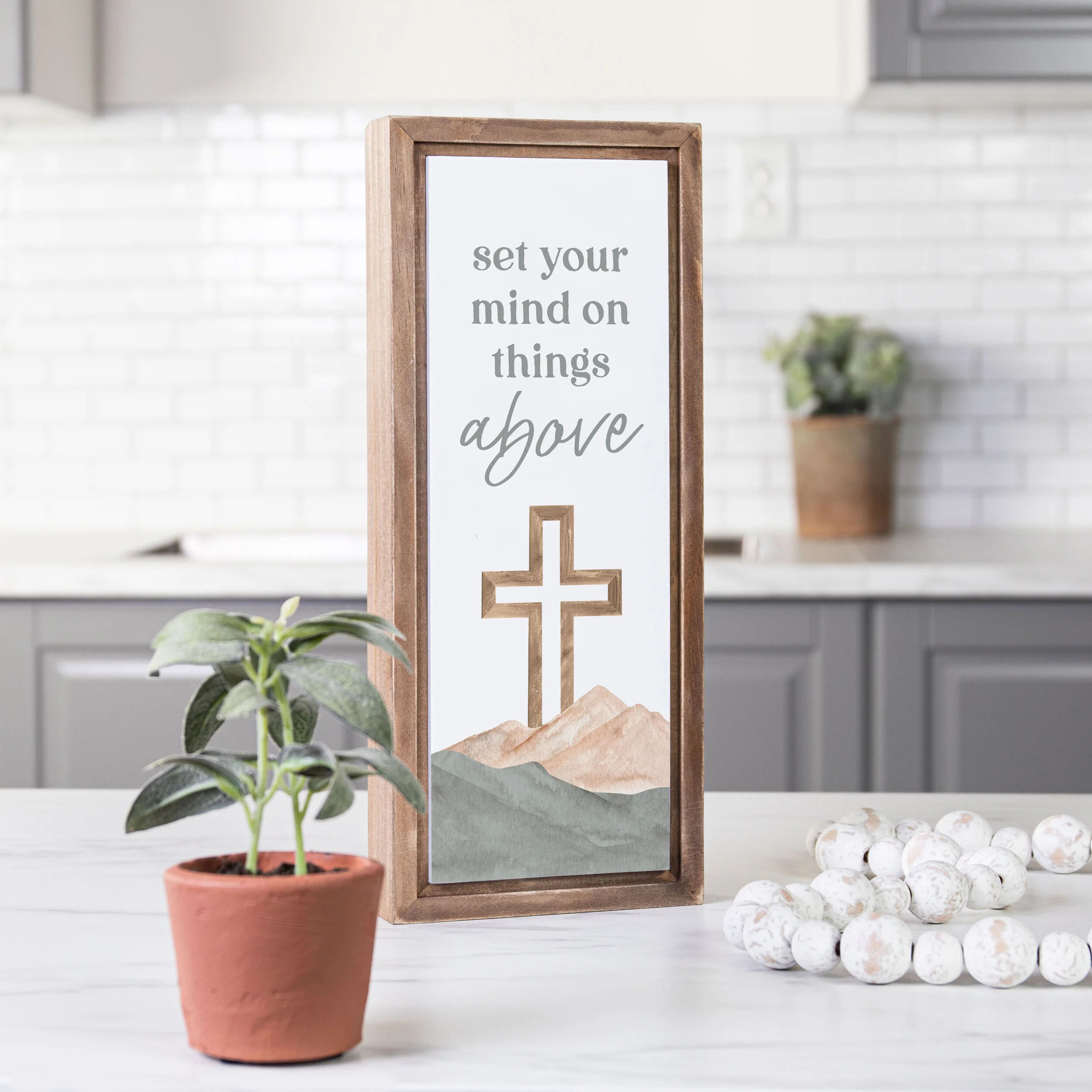 Wood Framed Art Set Your Mind On Things Above