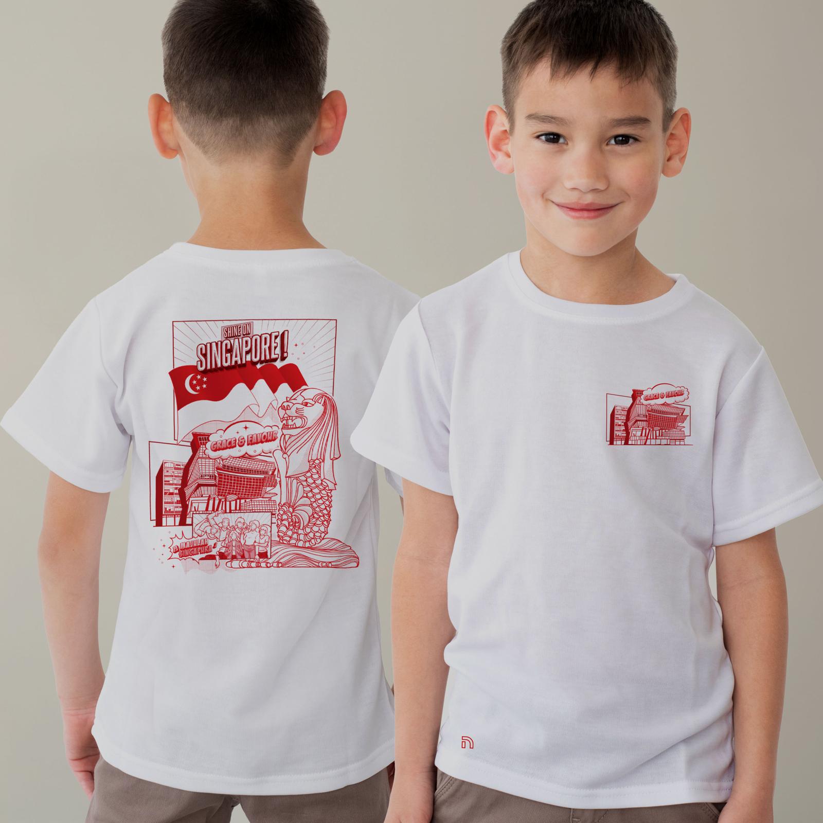 National Day SG60 T-shirt, Grace & Favour Comic, White
