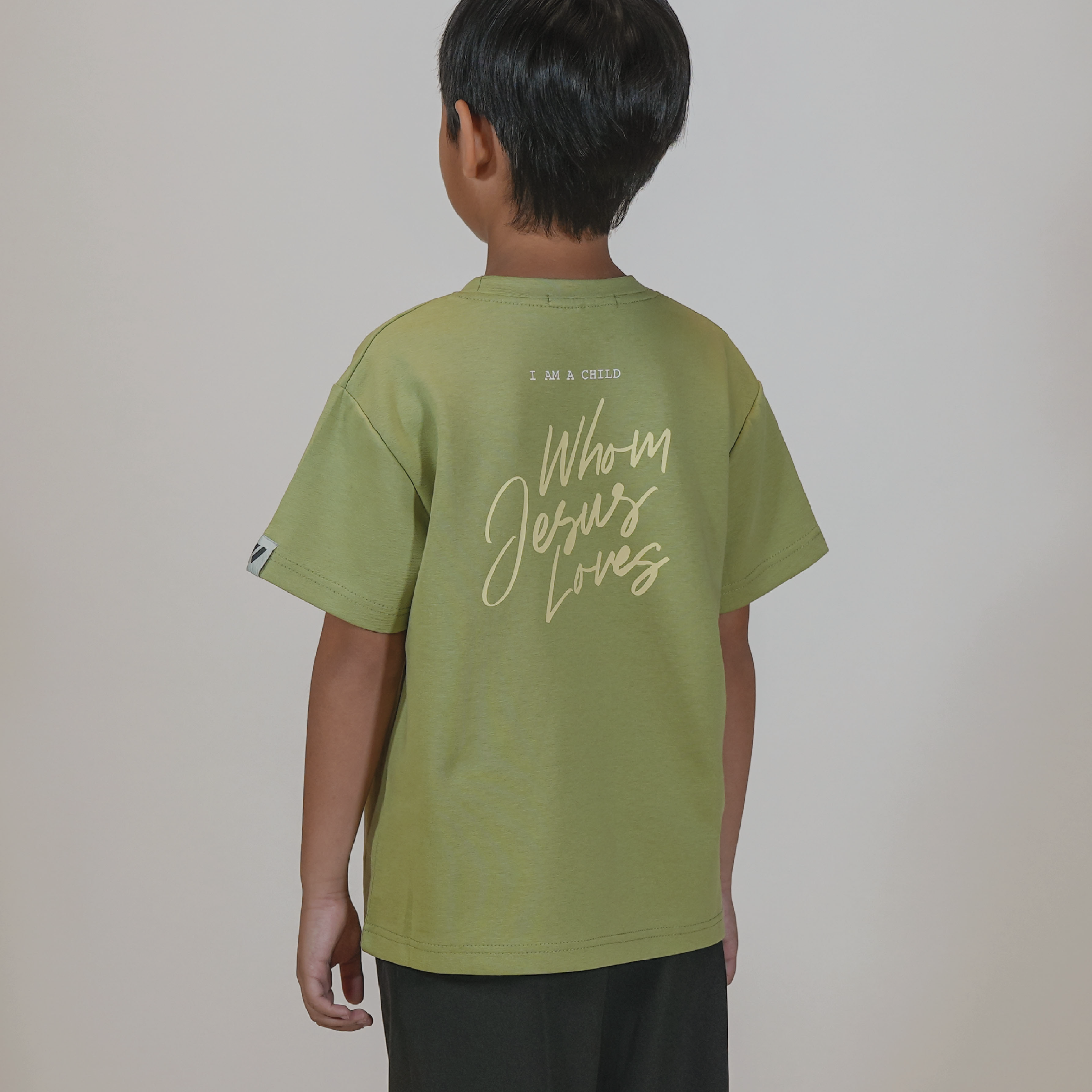 Children T-shirt Whom Jesus Loves, Light Green